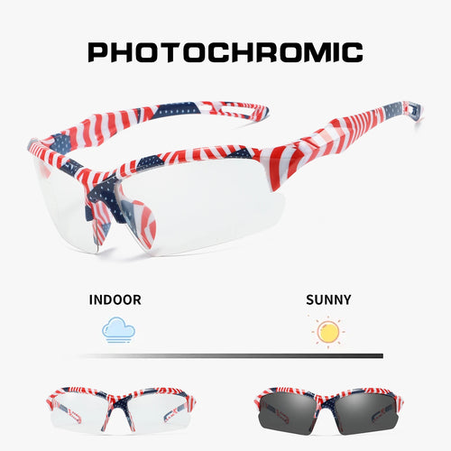 OMEKOL Men Women Photochromic Cycling Glasses Outdoor Sport Hiking