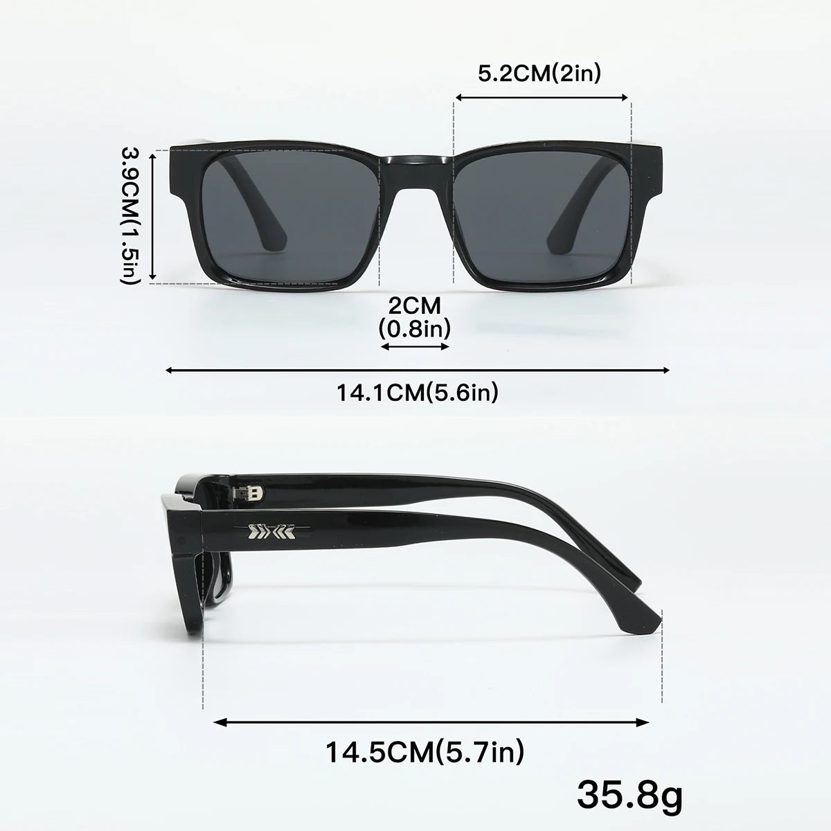 Quality Square Polarized Sunglasses Men Metal Core UV400 Unisex Sun