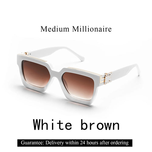 Ruiao Retro Black Millionaire Shades Luxury Sunglasses 2024 For Men