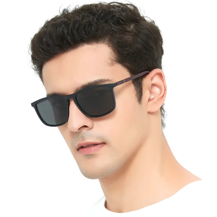 3 PCS Fashion Vintage Check Square Sunglasses Men WomenDriving Fishing