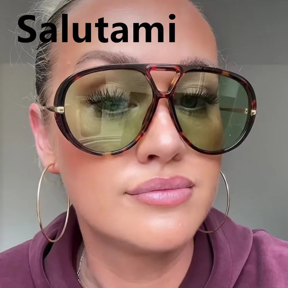 Vintage Thick Frame Alloy Cat Eye Sunglasses for Women New Fashion