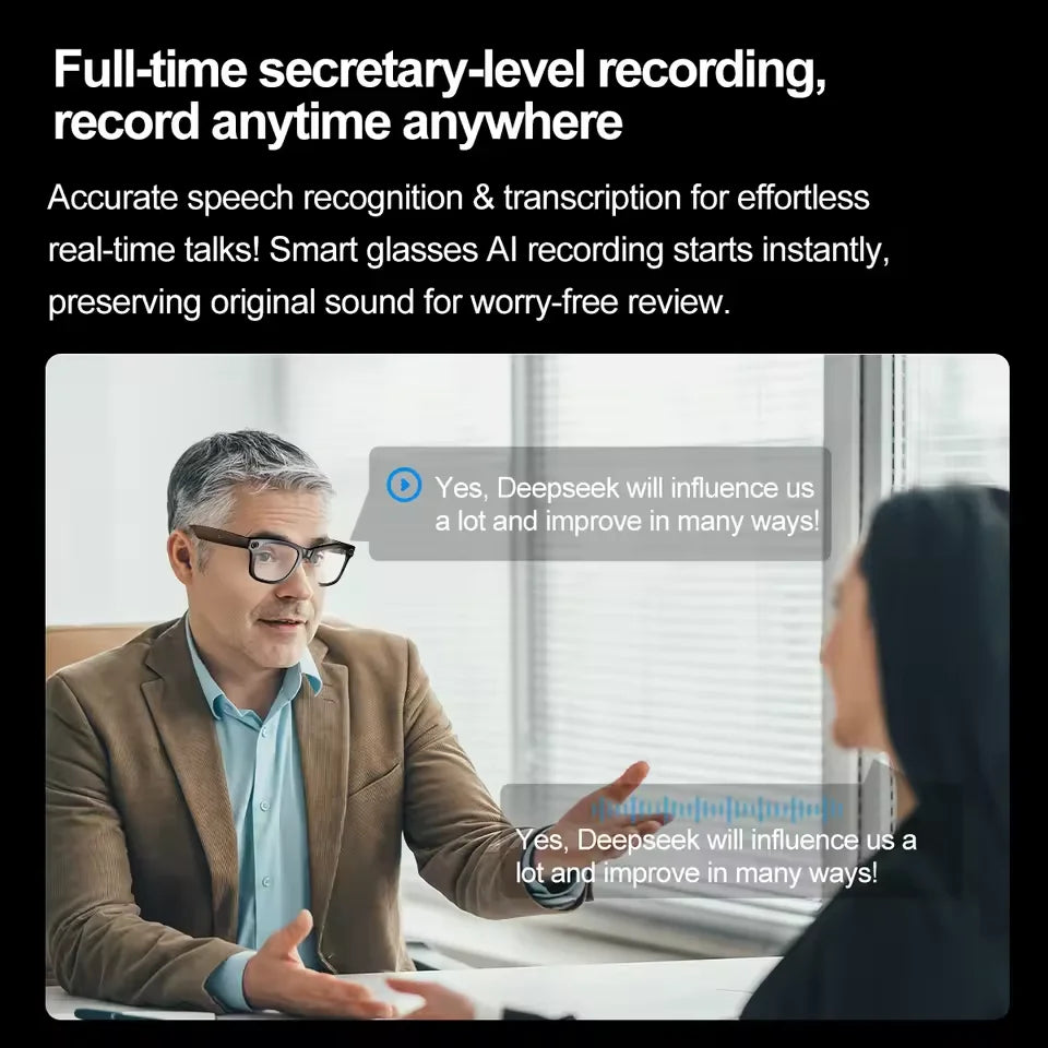 New 800W Camera AI Glasses Men Color-Changing Smart Translation