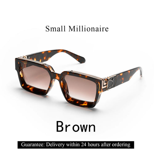 Ruiao Retro Black Millionaire Shades Luxury Sunglasses 2024 For Men
