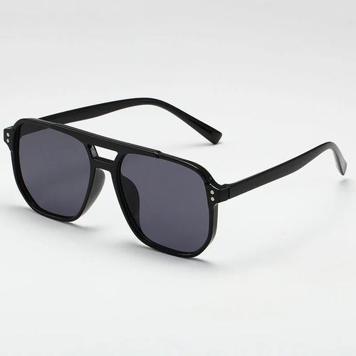 Women Men Square Sun Glasses Retro Polygon Sunglasses Female Black