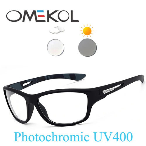 OMEKOL Men Women Photochromic Cycling Glasses Outdoor Sport Hiking