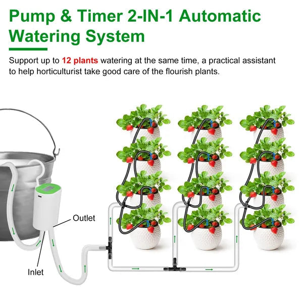Automatic Watering System Kit With Timer Pump Device For 12Plants