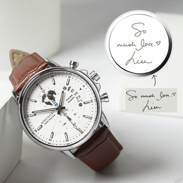 Groom's Custom Handwriting Engraved Watch