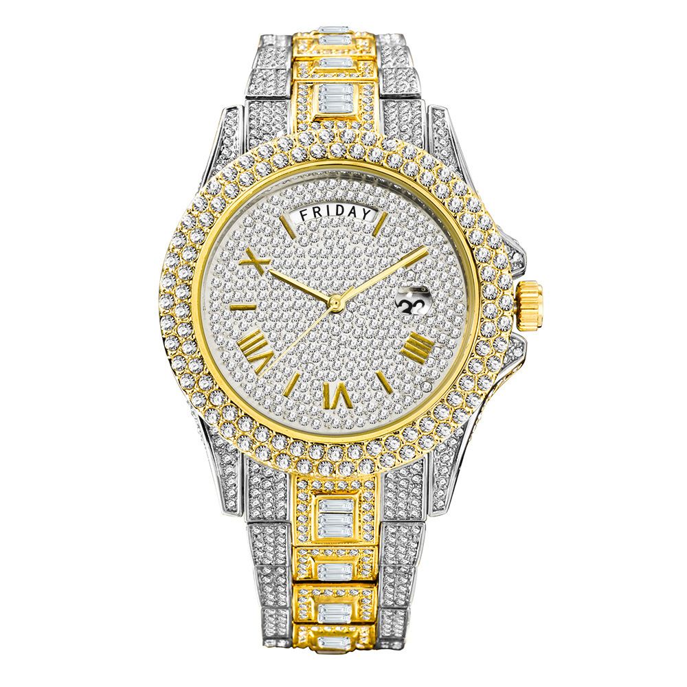 Men's Diamond Dual Calendar Quartz Watch