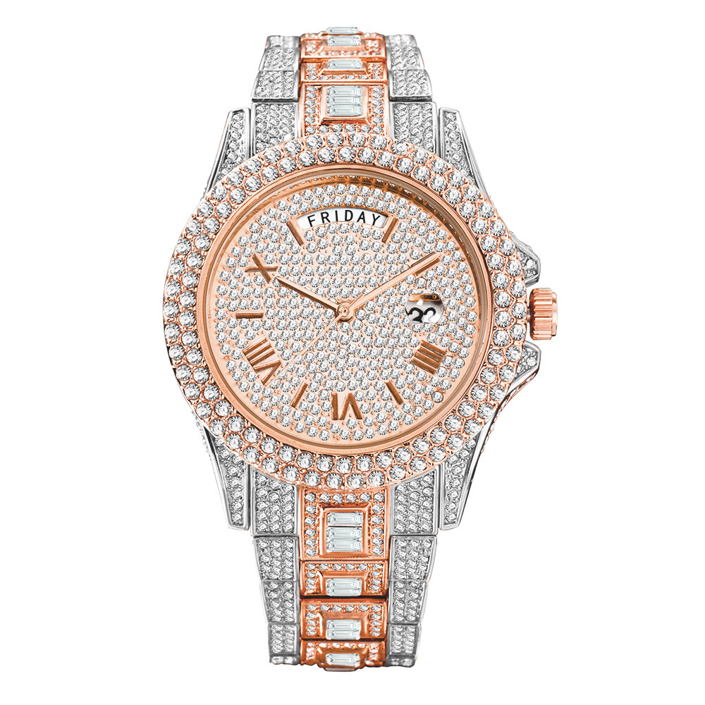 Men's Diamond Dual Calendar Quartz Watch