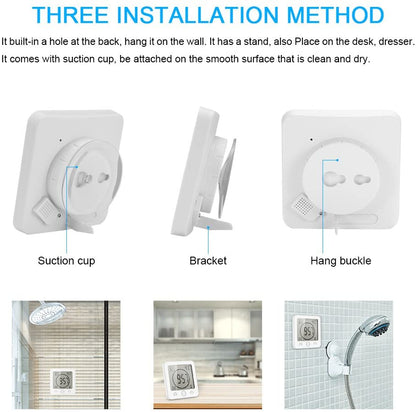 Waterproof Shower Clock Timer Clock with Alarm