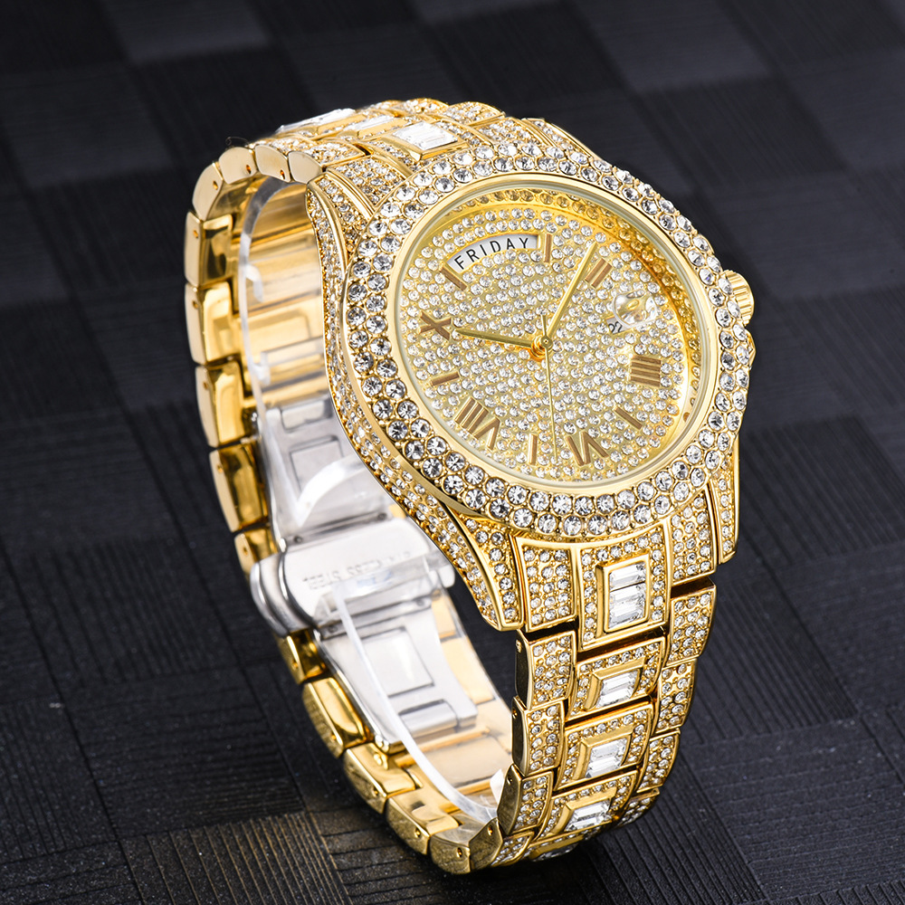Men's Diamond Dual Calendar Quartz Watch