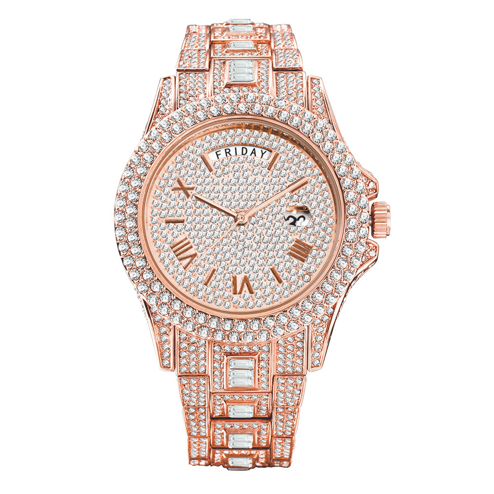Men's Diamond Dual Calendar Quartz Watch