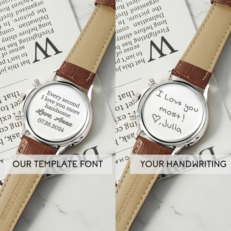 Groom's Custom Handwriting Engraved Watch