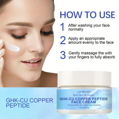 Ghk-Cu Copper Peptide Cream | Intense Moisture & 72H Hydration Lock | Firms, Smooths & Strengthens Skin Barrier, Reveals Plumper