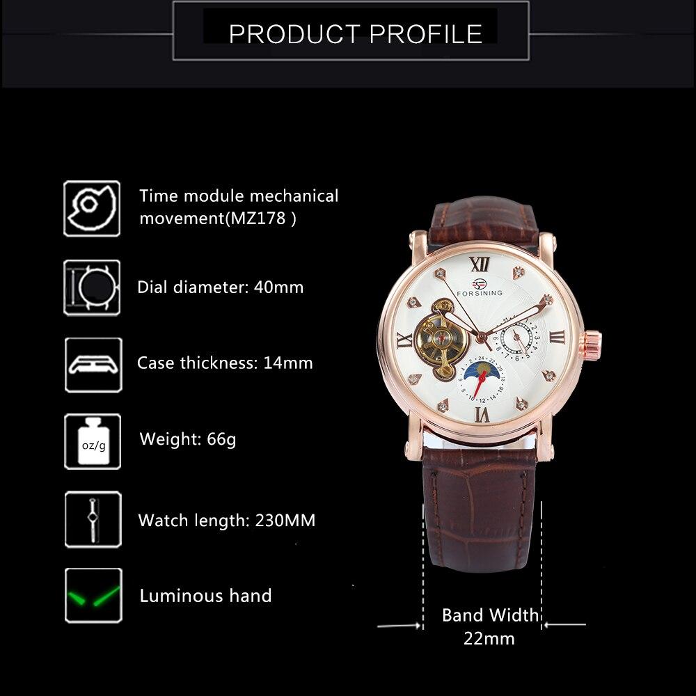 Watch with detailed specifications on a black background