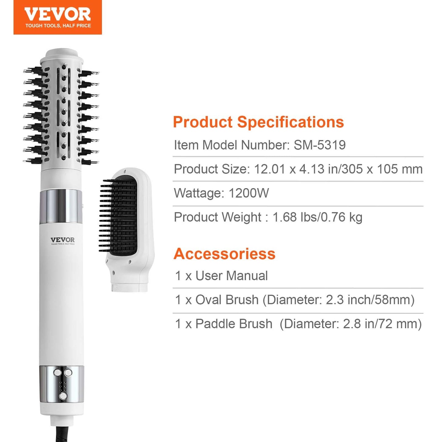 Hair Dryer Styler, Ionic Hair Dryer Brush, 110,000RPM High-Speed Hot