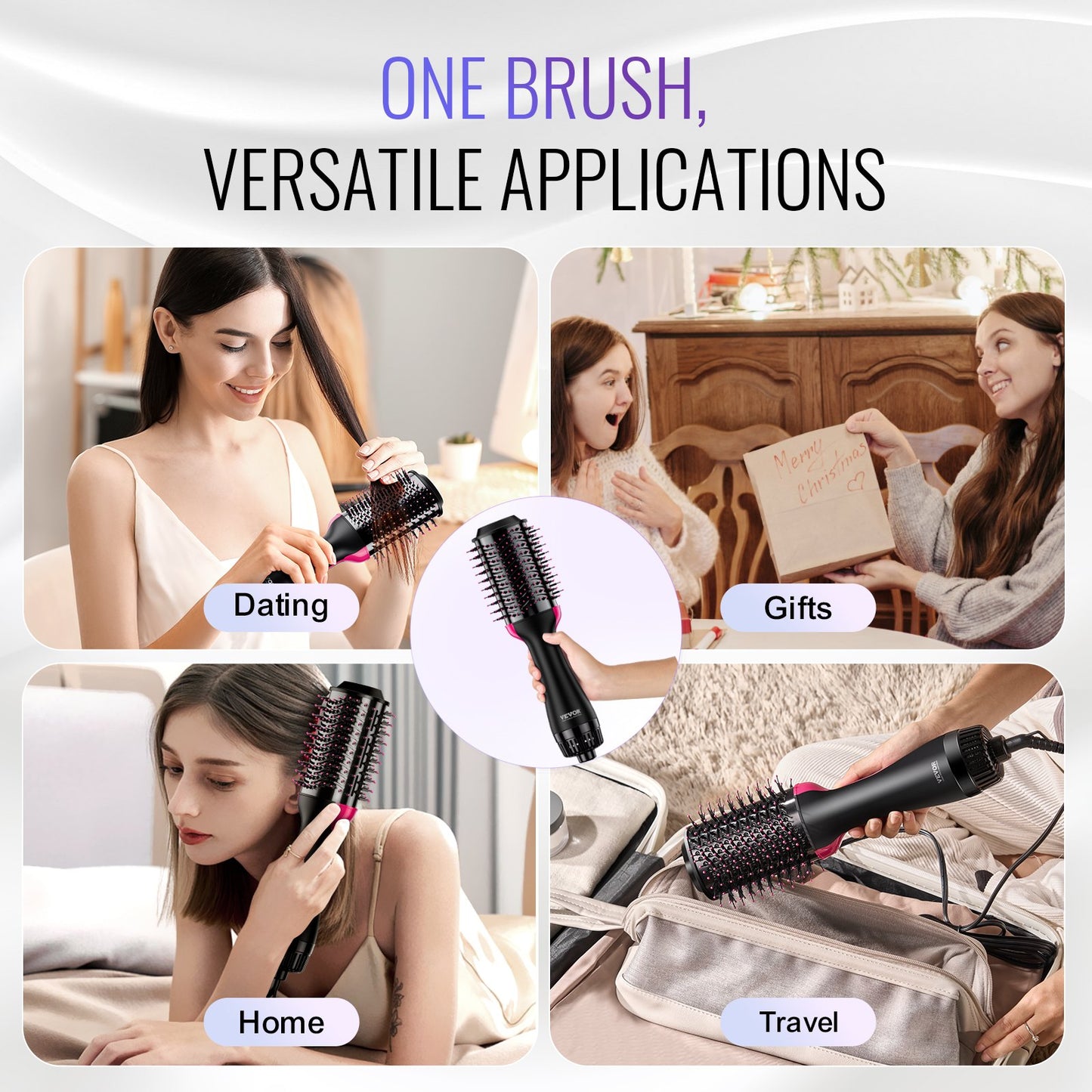 Hair Blow Dryer Brush, 4 in 1 Ionic Hair Dryer and Styler Volumizer