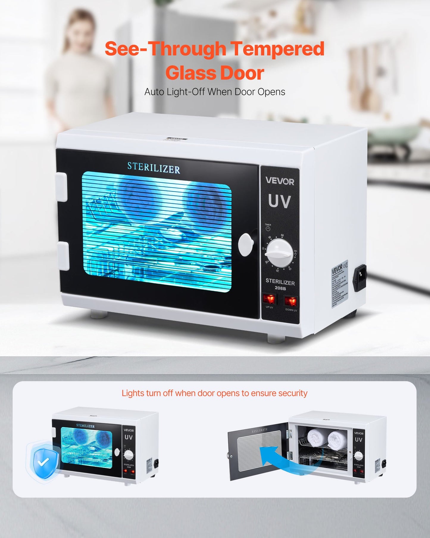 Nail Tool Cleaning Machine, 12L Large Capacity, Knob Control, Tool
